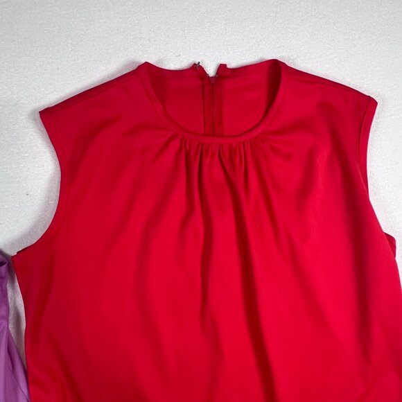 Lot of 2 Vicki Wayne's Shirt Wns Tank Top Sleeveless Size 12 Back Zip Purple Red - Picture 7 of 16